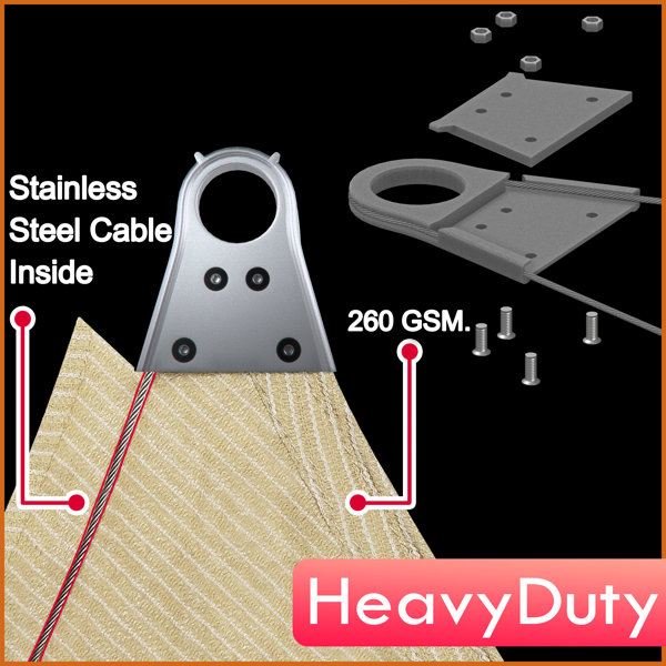 Colourtree Rectangle Super Durable Heavy Duty Sun Shade Sail with